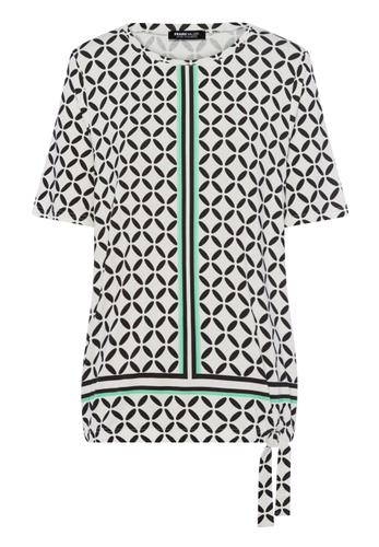 T-Shirt NOS mit Bindebanddetail 40 - Paradise Green/ecru/schwarz