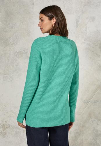 Pullover mit V-Ausschnitt L - Aventurine Green Melange