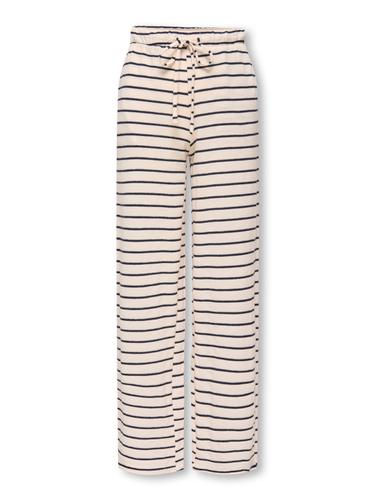 KOGJANA STRIPED WIDE PANT JRS 134/140 Weiter Beinschnitt - Tofu