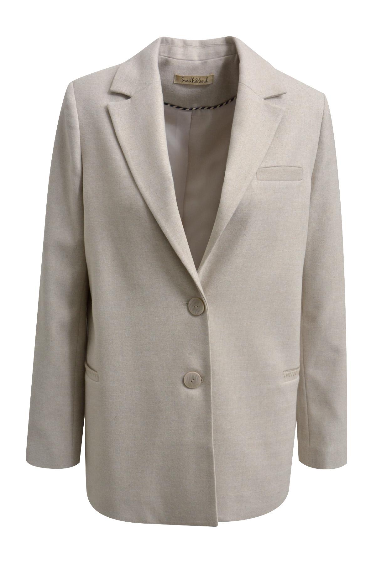 Flannel Blazer L - Deep Taupe