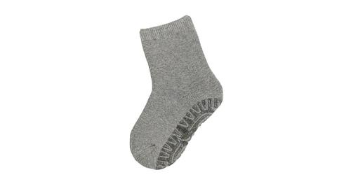Fliesen Flitzer SOFT uni Socken silber Gr. 20 Jungen Kleinkinder