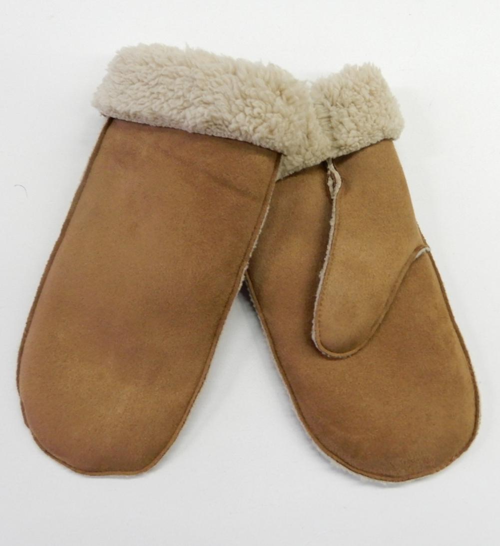 Fäustling m. Teddyfutter One Size - Camel