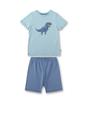 Schlafanzug kurz 092 - Milky Blue