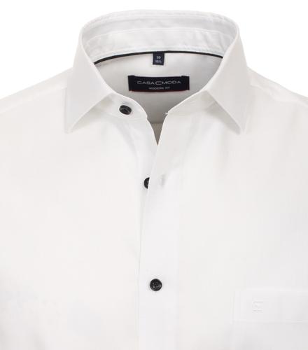Dobby Hemd Halbarm uni 40 Modern Fit - Weiss