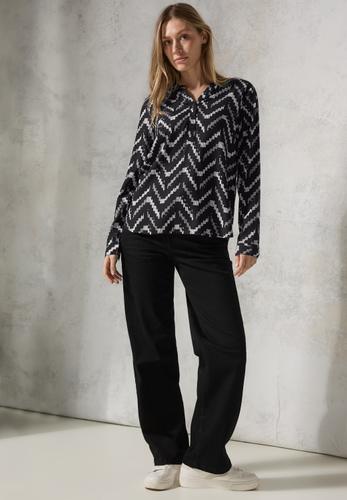Bedruckte Bluse S - Black