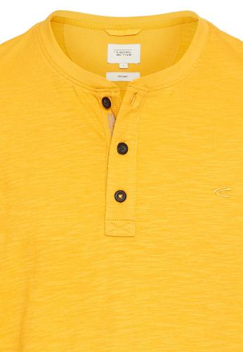 Kurzarm Henley aus Organic Cotton Gelb XXL