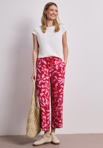 Wide Leg Hose im Loose Fit mit Print 38/7/8 Hosen - Salsa Red