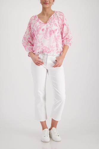 Bluse mit Blumenmuster 38 - French Rose Gemustert