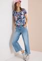 Kurzarm Shirt mit Spitzendetail S - Universal Blue