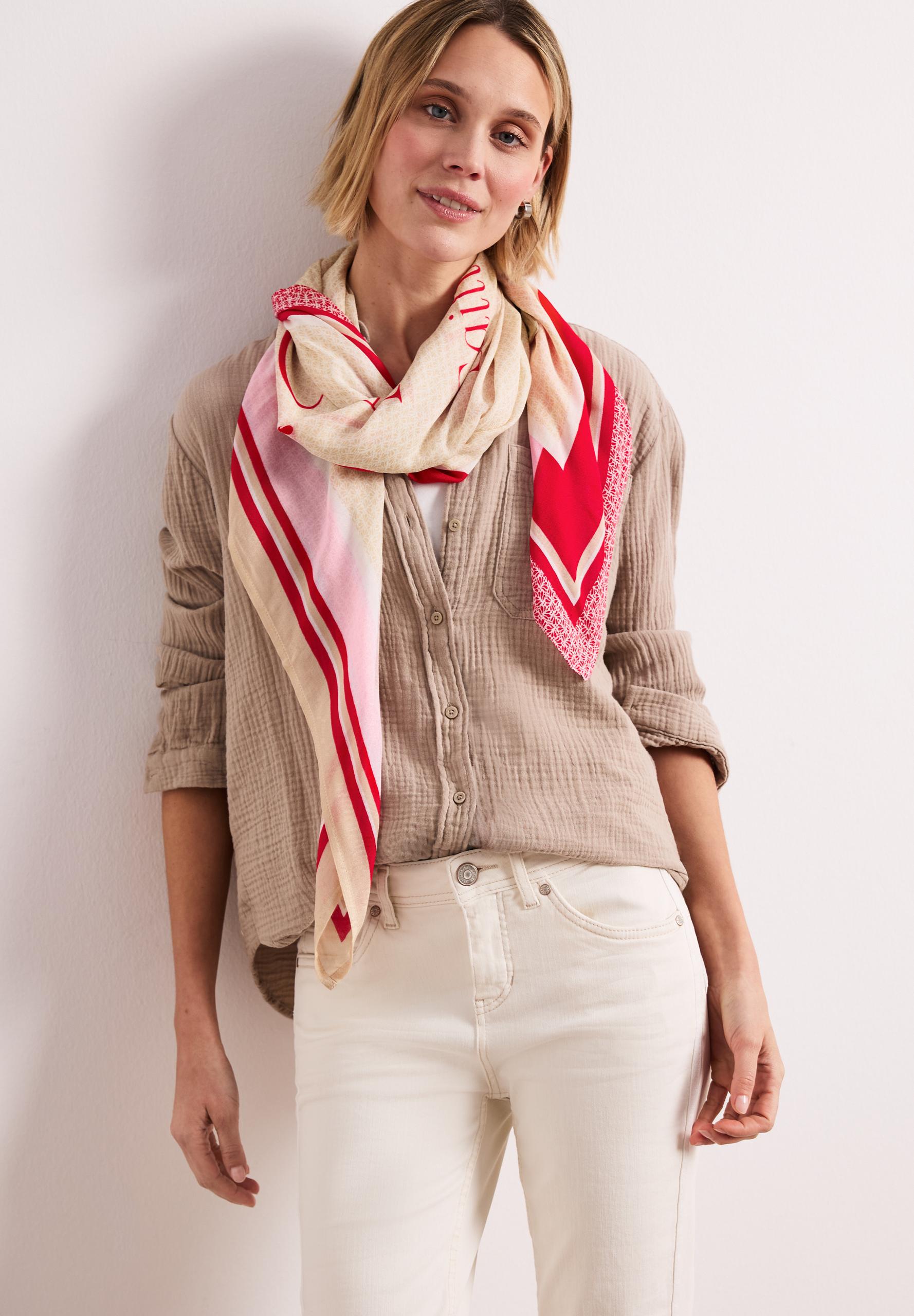 Tuch aus Modal mit Wording One size - Salsa Red