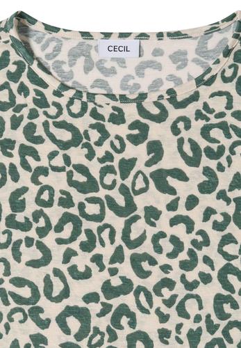 Shirt im Leinen-Look mit Leo-Print