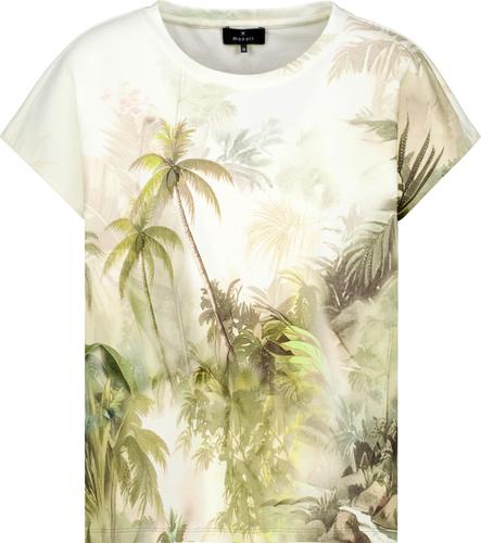 T-Shirt mit tropischen Print 36 - Olive Gemustert