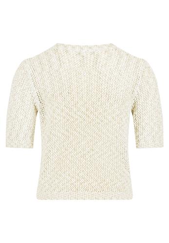 Strick-Cardigan 40 Gerade - Green/Cream