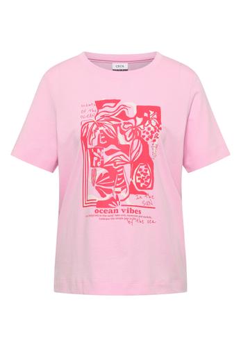 Shirt mit Rundhals und maritimem Print M - Light Blush Rose
