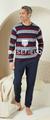 He.-Pyjama Soft Wash XXL - Merlot Stripe/ink