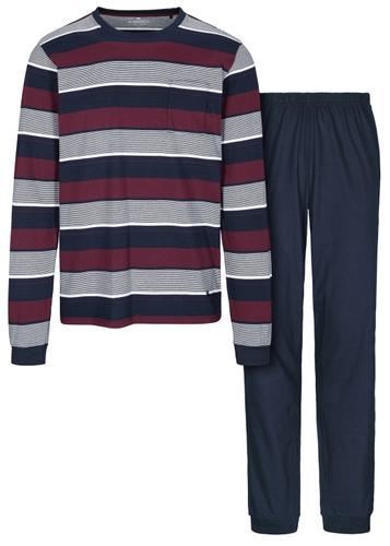 He.-Pyjama Soft Wash XXL - Merlot Stripe/ink