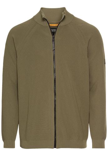 Strickjacke aus atmungsaktivem Polyester XL Relaxed Fit - Dusty Khaki