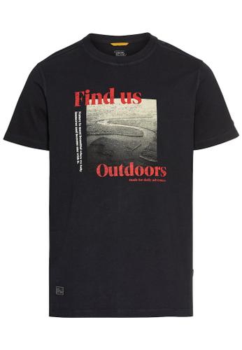 T-Shirt mit Print aus Organic Cotton Blau M