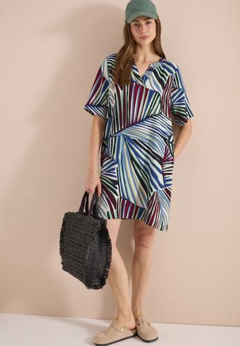 Knielanges Kleid mit grafischem Muster S - Palm Breeze Green