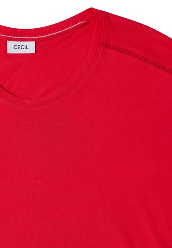 T-Shirt mit V-Neck und Spitzendetail