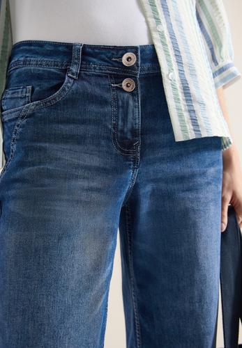 High Waist Wide Leg Jeans im Loose Fit 30/7/8 Hosen - Mid Blue Used Wash