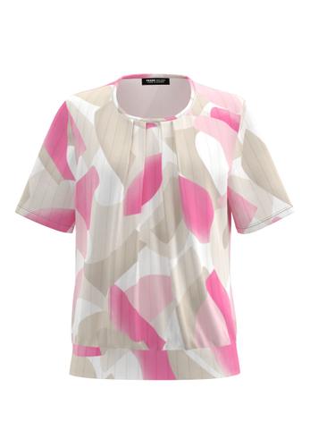 Blusenshirt NOS mit Strukturstreifen 50 - Pink Blush/ecru/cream