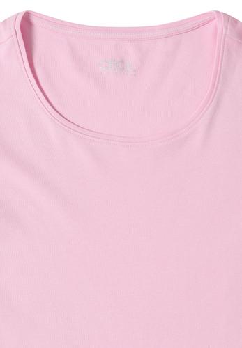 Basic T-Shirt mit Rundhals in Unifarbe XXL - Light Blush Rose
