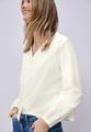 Bluse mit V-Neck und Stickerei 38 - Off White