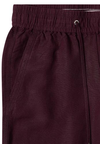 High Waist Wide Leg Hose aus Leinenmix XS/7/8 Hosen - Rich Burgundy
