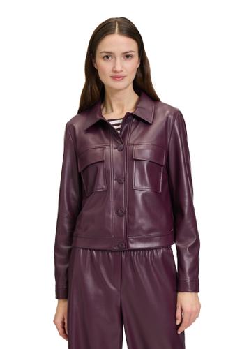 Lederjacke 36 Lässig - Dark Aubergine