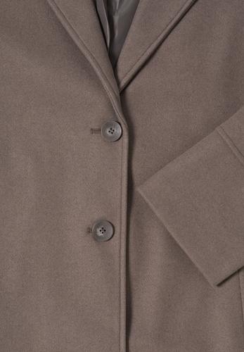 Woll-Optik Revers-Mantel M - Mushroom Taupe