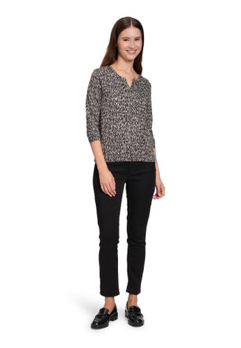 Blusenshirt M Lässig - Black-nature
