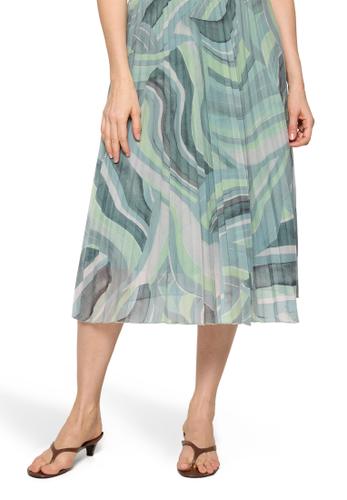 Plisseerock 42 Figurumspielend - Mint/Green