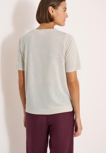 T-Shirt in Leinen-Optik mit Print