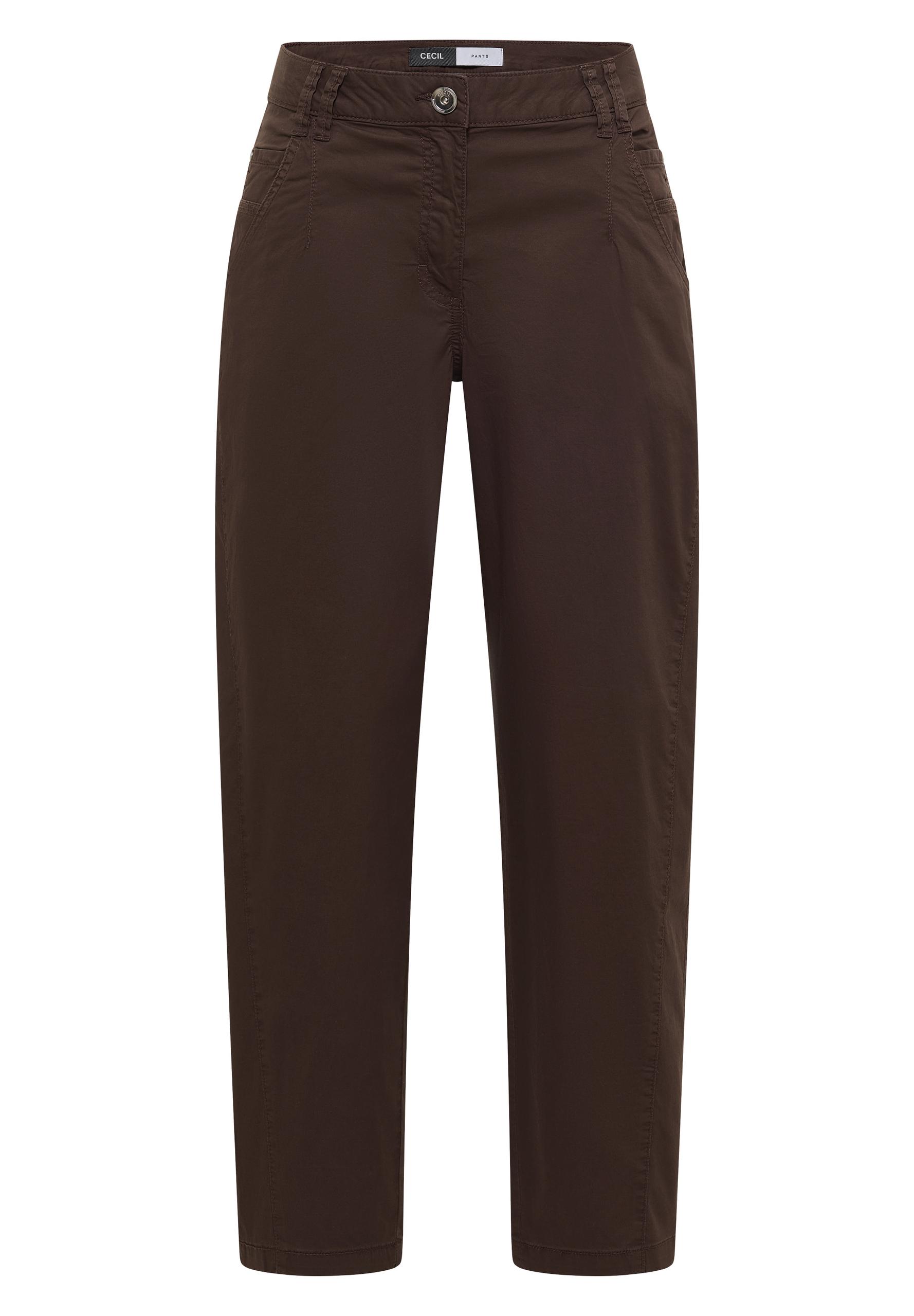 Mid Waist Barrel Leg Hose im Casual Fit 27/28 - Macchiato Brown