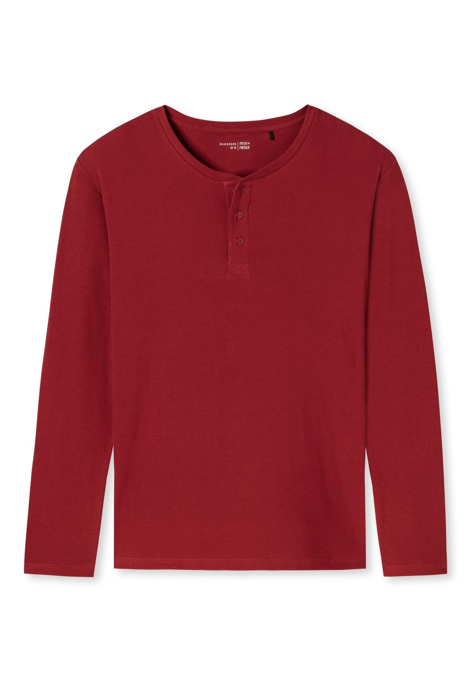 Langarmshirt Knopfleiste 50 - Rot