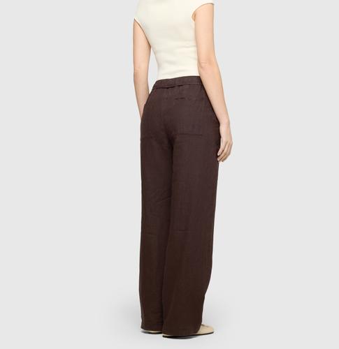 MAC JEANS - CHIARA BELT, Pure linen 42/30 Wide Fit - Braun