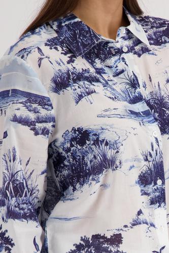Bluse mit Landschaftsdruck