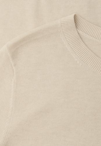 Kurzarm Pullover mit Rundhals 38 - Smoke Beige Mel.