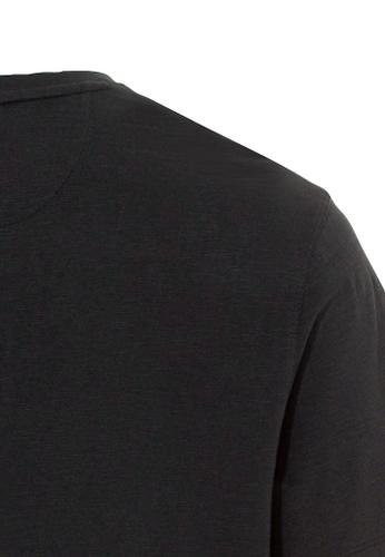 Kurzarm Henleyshirt aus reiner Baumwolle Grau M