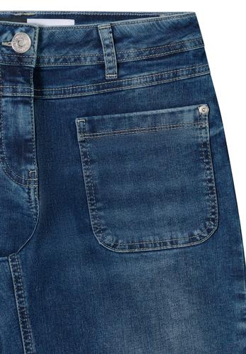 Wide Leg Patch Pocket Jeans 34/30 - Mid Blue Used Wash