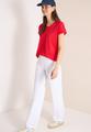 T-Shirt mit V-Neck und Spitzendetail