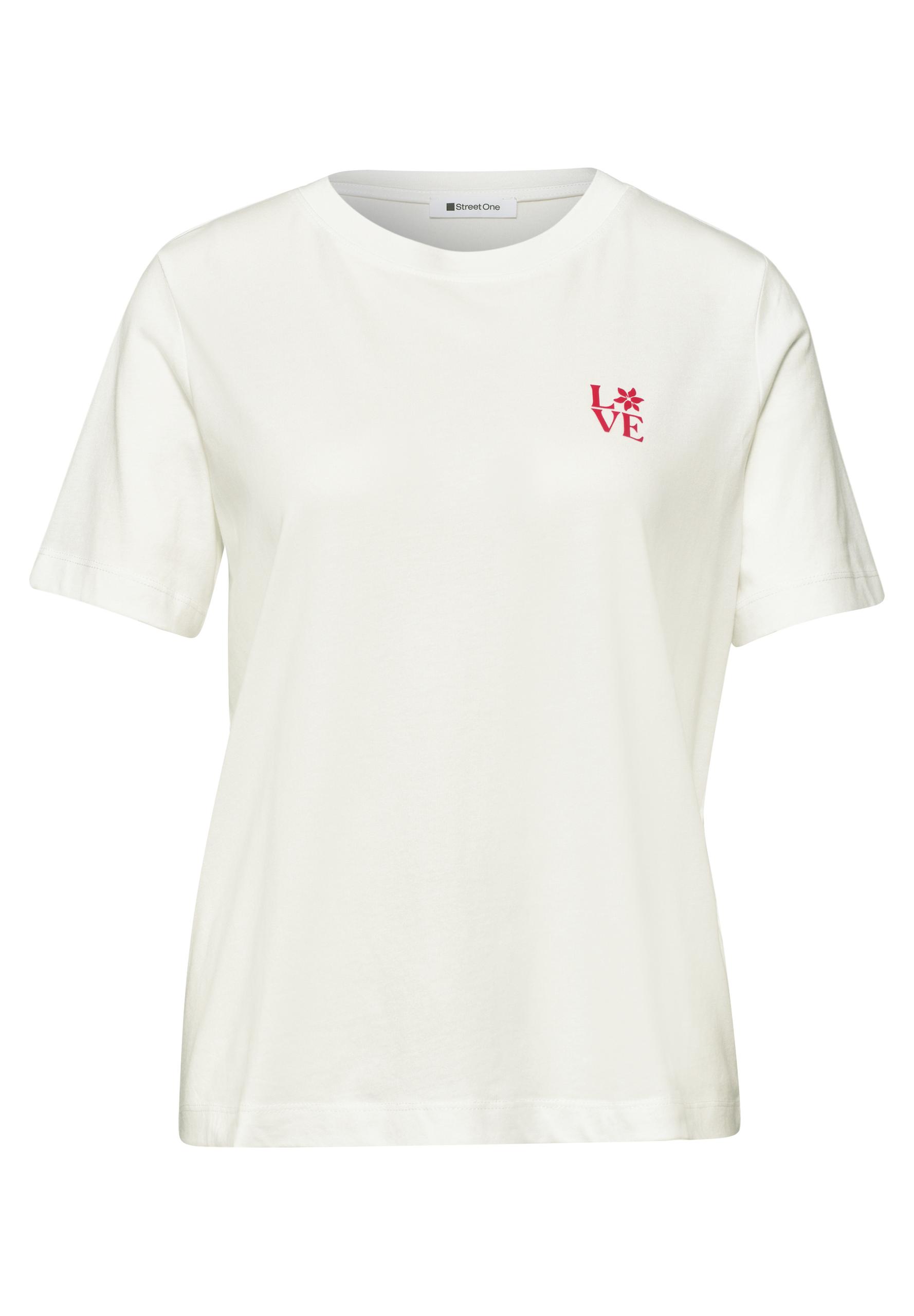 T-Shirt mit Rundhals und Printdetail 40 - Off White