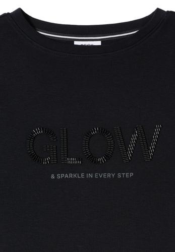 Shirt mit Wording L - Black