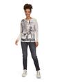 Blusenshirt 42 Lässig - Beige/schwarz