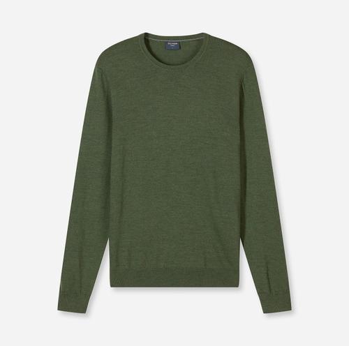 OLYMP Casual Strick M modern fit - Oliv