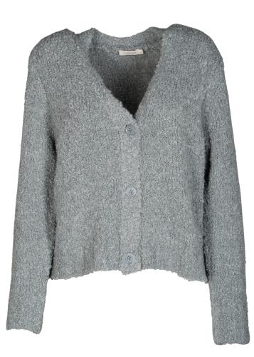 V-Cardigan,1/1 Arm, Boucle 36 - Ozean Gruen Mel.