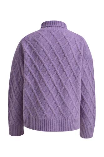 Cable Pullover L - Pastel Lilac