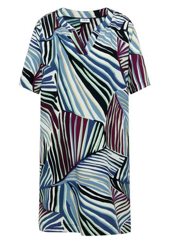 Knielanges Kleid mit grafischem Muster S - Palm Breeze Green