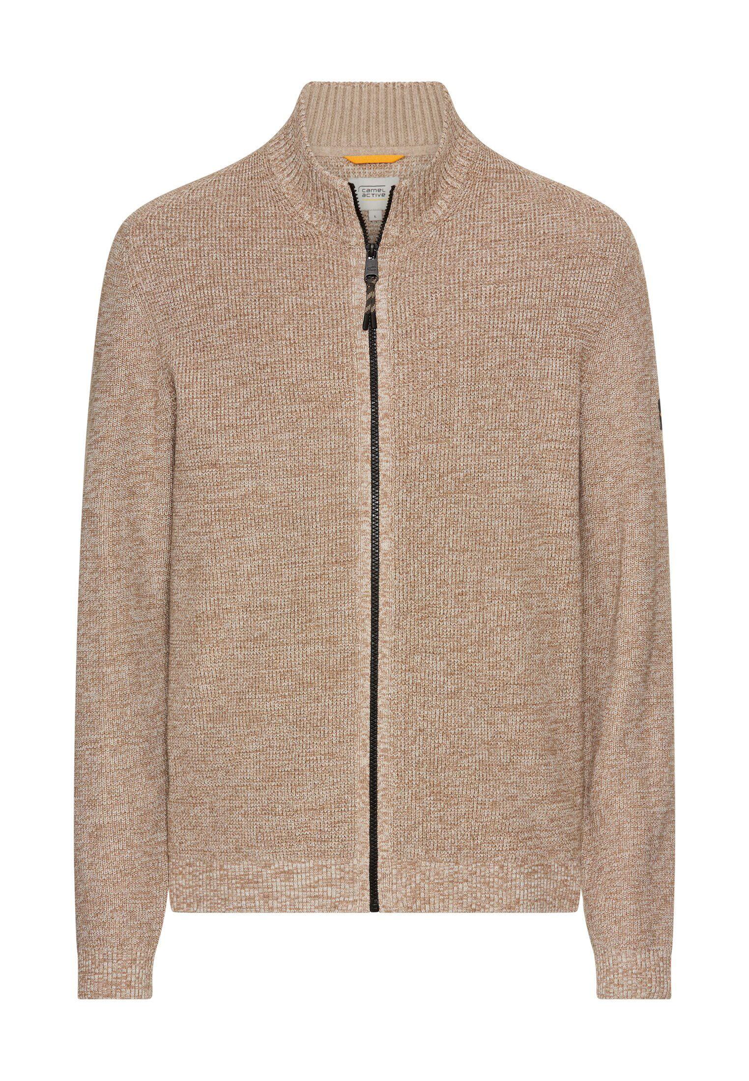 Strickjacke aus einem soften Baumwollmix XL Regular Fit - Oatmeal